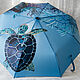 Umbrella painted Coral Reef dark blue. Umbrellas. UmbrellaFineArt. My Livemaster. Фото №4