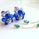 Серьги "Васильки". Серьги классические. Yuliya - Jewelry. Интернет-магазин Ярмарка Мастеров.  Фото №2