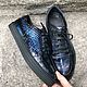 Order Sneakers made of genuine crocodile leather, in dark blue color. SHOES&BAGS. Livemaster. . Training shoes Фото №3