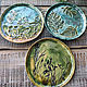 Plato: Placa turquesa con estampado de hojas. Plates. alisbelldoll (alisbell). Online shopping on My Livemaster.  Фото №2
