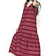 Dress sundress striped Bordeaux with pockets (art. 2501), Sundresses, Omsk,  Фото №1