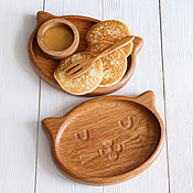 Посуда handmade. Livemaster - original item Children`s wooden plate 