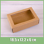 Коробка для капкейков/маффинов на 12 шт, с прозрачным окошком, крафт