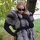 Жилет с рукавами из меха черно-бурой лисы (Цвет crystal). Жилеты. Zimma. Ярмарка Мастеров.  Фото №4