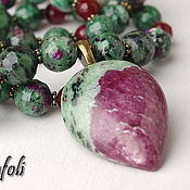 Украшения handmade. Livemaster - original item Necklace with pendant corundum with zoisite. Handmade.