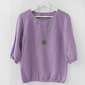 Одежда ручной работы. Ярмарка Мастеров - ручная работа Lavender blouse made of 100% linen. Handmade.