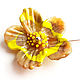 Order Brooch-needle 'Lemon iris' Venetian glass. Anna Ivanova. Lampwork jewelry. Livemaster. . Brooches Фото №3