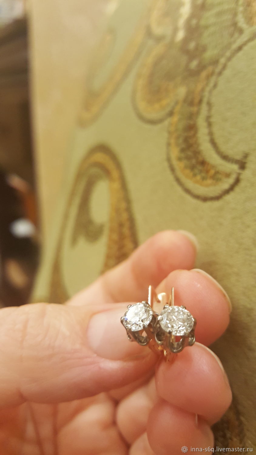 бриллиант 1 карат серьги