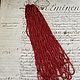 Винтажный стеклярус Чехия, цвет красный, цена за нить 32 см, Бисер, Москва,  Фото №1
