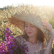 Эксклюзивная шляпа-канотье "Violettes de Toulouse" (Тулузские фиалки