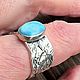 Кольцо с Казахстанской Бирюзой серебро 925. Кольца. Jeweller -Danil. Ярмарка Мастеров.  Фото №6