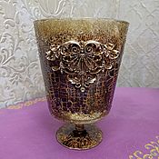 Для дома и интерьера handmade. Livemaster - original item Glass vase-candle holder 