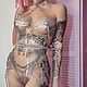 Transparent corset with rhinestones and stones. Harness for role-playing games. no_shame_baby. Ярмарка Мастеров.  Фото №6