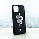 Premium iPhone Metal Snake - кожаный чехол iPhone со змеей. Чехол. Euphoria HM. Интернет-магазин Ярмарка Мастеров.  Фото №2