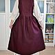 Dress medieval linen burgundy Medieval. Subculture Clothing. Kupava - ethno/boho. My Livemaster. Фото №6