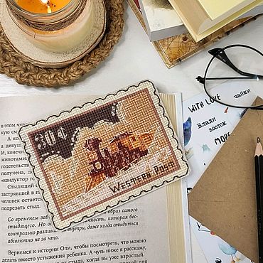 Канцелярские товары ручной работы. Ярмарка Мастеров - ручная работа Книжная закладка «Поезд» | Серия Western Post. Handmade.