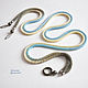 Thin belt rope made of beads with pyrite Golden blue. Belt. gershman. My Livemaster. Фото №5