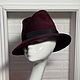 Асимметричная женская шляпа из велюра «Джуд» черная вишня. Шляпы. Анна Андриенко (Головные уборы). Интернет-магазин Ярмарка Мастеров.  Фото №2