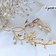 Hairpin for the bride's hairstyle in gold with crystals and cubic zirconia, Hair Decoration, Moscow,  Фото №1