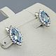 Silver earrings with natural topaz 12h6 mm. Earrings. yakitoriya. Online shopping on My Livemaster.  Фото №2