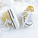Booties sneakers for discharge for girls, yellow. 0-3 months, Gift for newborn, Cheboksary,  Фото №1