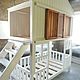 Two-tiered children's cabin bed made of solid cedar, Bed, Turochak,  Фото №1