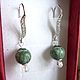 Earrings with seraphinite and rock crystal in 925 silver. Earrings. marusjy. Online shopping on My Livemaster.  Фото №2