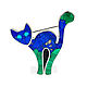Brooch Cat. Brooch inlaid with lapis lazuli and malachite, Brooches, Moscow,  Фото №1