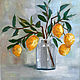 Painting Lemons 'A branch of lemons in a vase''. Pictures. Lana Zaitceva. My Livemaster. Фото №5