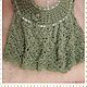 Зеленое платье для девочки ажурной вязкой крючком с ленточками, Платье, Пенза,  Фото №1