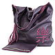Bag with Applique Purple String Bag Popper Bag, Sacks, Moscow,  Фото №1