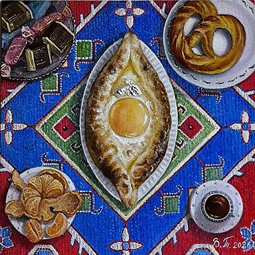Картины и панно ручной работы. Ярмарка Мастеров - ручная работа Картины: Кейф на восточном ковре.. Handmade.