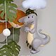 Мобиль на кроватку из фетра с динозаврами. Мобили на кроватку. Fairy felt toys. Ярмарка Мастеров.  Фото №6