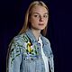 Order Denim jacket with hand-painted and embroidered Toucans birds flowers. Karina-bro. Livemaster. . Outerwear Jackets Фото №3