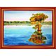 Painting landscape 'Cypress. Reflection'. Pictures. Art-terapiya Iriny Churinoj (irina-churina). Интернет-магазин Ярмарка Мастеров.  Фото №2