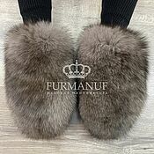 Аксессуары handmade. Livemaster - original item Mittens: Beige fur. Handmade.