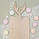 Board 'Straight big with horns', color 'chalk', Cutting Boards, Moscow,  Фото №1
