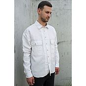 Рубашка мужская из вареной крапивы Рами Ramie Two Pocket Shirt Grey