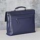 Order Men's business leather briefcase 'Richard' (Dark blue). DragonBags - Men's accessories. Livemaster. . Brief case Фото №3