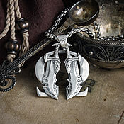 Украшения handmade. Livemaster - original item Blades Of Chaos Pendant. God of war. God of War. brass Nickel silver.. Handmade.