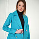 Order Coat jacket woolen Blue, blue fitted short demi. mozaika-rus. Livemaster. . Coats Фото №3