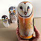 Matryoshka Owl Barn Owl 3-seater Birds, Dolls1, Ufa,  Фото №1
