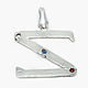 Z Pendant Pendant Patriotic 925 silver with stones in flag colors. Pendants. Silverjewels. My Livemaster. Фото №6