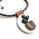 Pendant from the skin of the Cactus with tiger eye and malachite. Necklace. Shagree (Shagree). My Livemaster. Фото №4