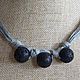 Black and grey necklace with volcanic lava linen and lava short black. Necklace. Ritasdreams (ritasdreams). My Livemaster. Фото №6