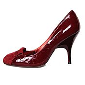 Винтаж handmade. Livemaster - original item 37 size! Chic burgundy patent leather and suede shoes. Handmade.
