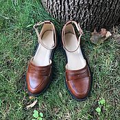 Обувь ручной работы handmade. Livemaster - original item sandals: Freedom sandals brown tinted black sole. Handmade.