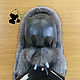 Youth hat from fur of a silver Fox and genuine leather. Caps. Mishan (mishan). My Livemaster. Фото №4