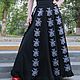 Black maxi skirt with roses and fringe, Skirts, Kiev,  Фото №1