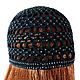 Crochet summer hat, beaded beanie, black beanie, mesh hat, chic beanie. Caps. UrbanStyleKnit (usknits). My Livemaster. Фото №4